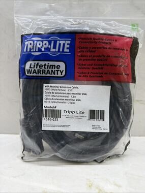 Tripp Lite VGA Monitor Extension Cable, HD15 Female to HD15 Male,25 ft, Black